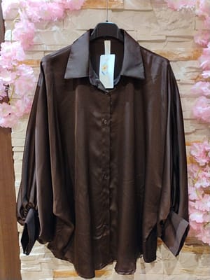 Bluzka koszulowa czekoladowa