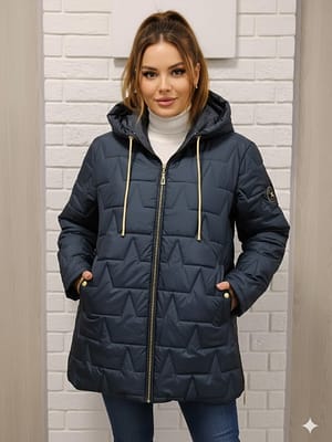 Ciemno granatowa kurtka damska wiosenno - jesienna