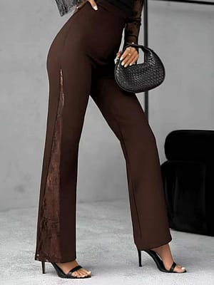 Spodnie elastyczne z koronką